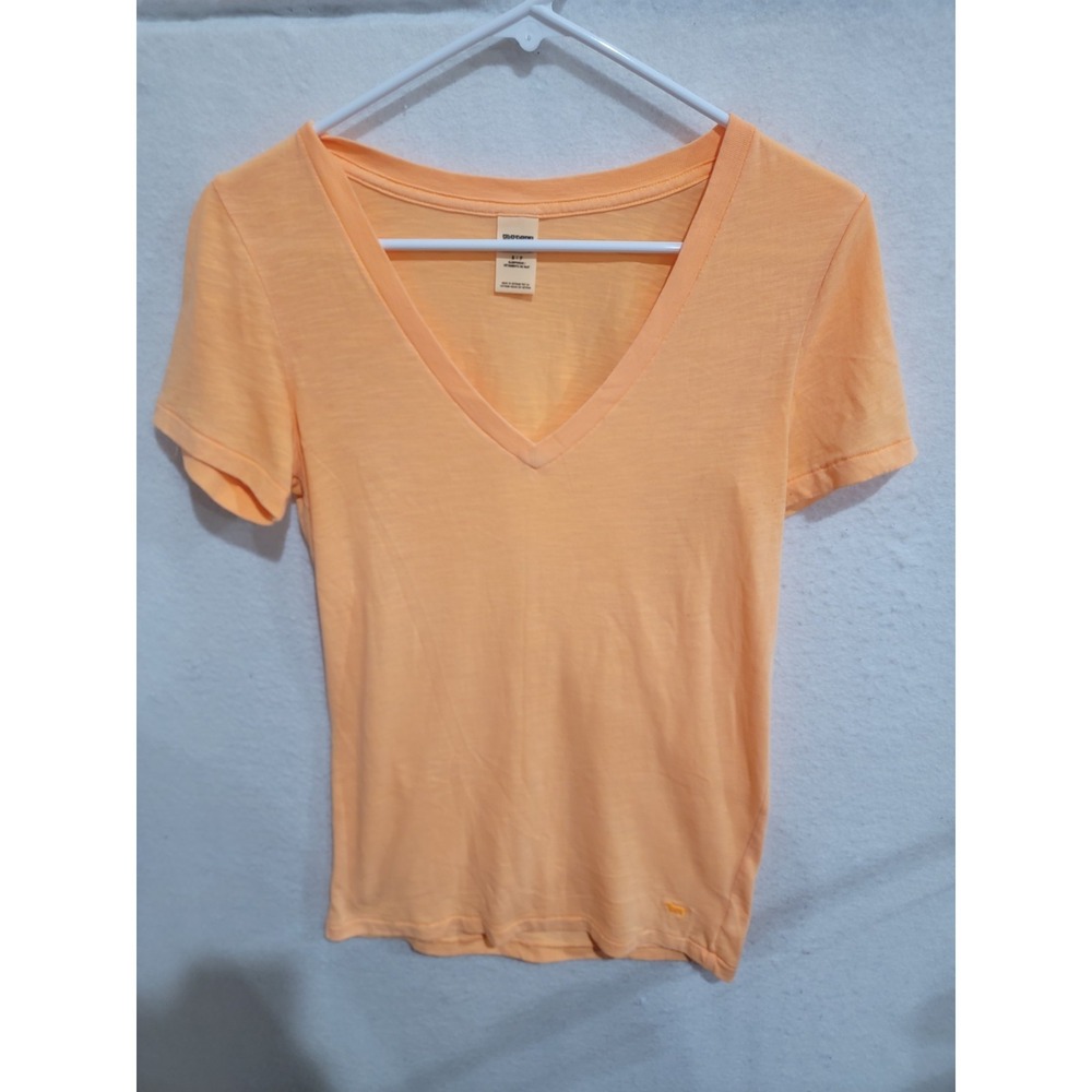 Pink Victoria's Secret‎ Small S Orange V-Neck Short Sleeve Sleepwear T-Shirt Tee